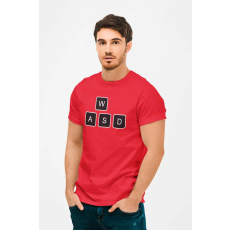  D&B Férfi/Unisex Póló GM00002 Gamer Piros-Méret M