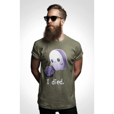  D&B Férfi/Unisex Póló GM00008 I Died Katonai zöld-Méret 4XL