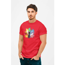  D&B Férfi/Unisex Póló MO00008 Fox Piros-Méret M