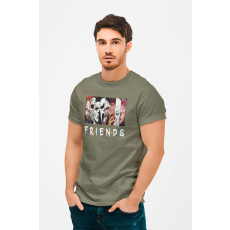  D&B Férfi/Unisex Póló MO00022 HorrorFriends Katonai zöld-Méret L