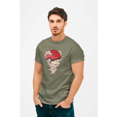  D&B Férfi/Unisex Póló MO00041 Pokemon Katonai zöld-Méret M