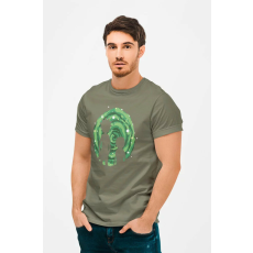  D&B Férfi/Unisex Póló MO00047 RickAndMorty Katonai zöld-Méret 5XL