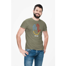  D&B Férfi/Unisex Póló MO00066 Star Trek Katonai zöld-Méret 5XL