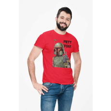  D&B Férfi/Unisex Póló MO00068 Boba Fett Piros-Méret 2XL