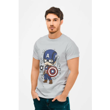 D&B Férfi Unisex Póló PC00007 Captain America Szürke-Méret 5XL férfi póló