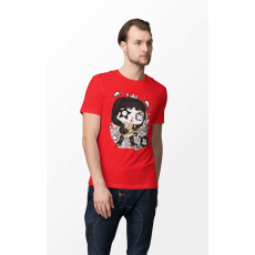 D&B Férfi Unisex Póló PC00016 Kiss Piros-Méret L