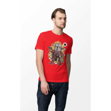 D&B Férfi Unisex Póló PC00017 Mandalorian Piros-Méret 2XL férfi póló