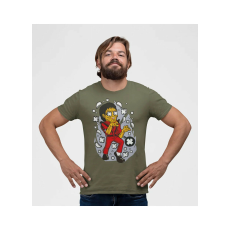  D&B Férfi Unisex Póló PC00020 Michael Jackson Zombie Katonai zöld-Méret M