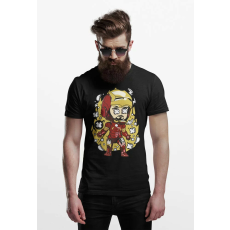  D&B Férfi Unisex Póló PC00025 Iron Man Fekete-Méret L