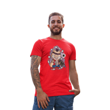 D&B Férfi/Unisex Póló PC00028 Bebop Piros-Méret L férfi póló