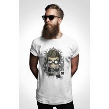  D&amp;B Férfi/Unisex Póló PC00045 Ghost Buster Fehér-Méret M férfi póló