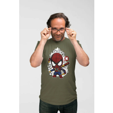  D&B Férfi/Unisex Póló PC00053 Iron Spider Katonai zöld-Méret 4XL