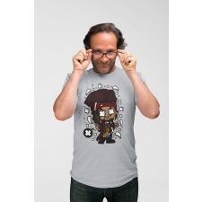 D&B Férfi/Unisex Póló PC00055 Jack Sparrow Szürke-Méret S férfi póló