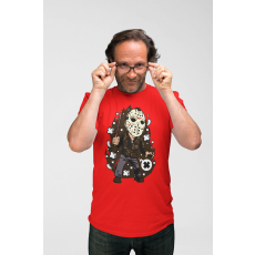  D&B Férfi/Unisex Póló PC00056 Jason Voorhes Piros-Méret L