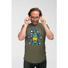  D&B Férfi/Unisex Póló PC00063 Leonardo Katonai zöld-Méret XL