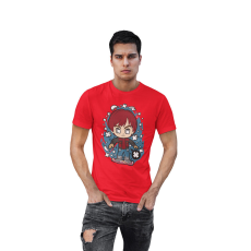  D&B Férfi/Unisex Póló PC00067 Marty Mcfly Piros-Méret XL