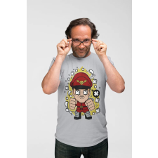 D&B Férfi/Unisex Póló PC00069 M-Bison Szürke-Méret L férfi póló