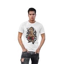 D&B Férfi/Unisex Póló PC00072 Mike Tyson Fehér-Méret 4XL férfi póló