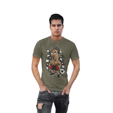  D&B Férfi/Unisex Póló PC00072 Mike Tyson Katonai zöld-Méret L