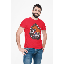 D&B Férfi/Unisex Póló PC00097 SamuraiX Piros-Méret 2XL férfi póló