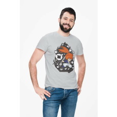  D&B Férfi/Unisex Póló PC00097 SamuraiX Szürke-Méret 4XL