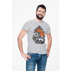  D&B Férfi/Unisex Póló PC00097 SamuraiX Szürke-Méret M