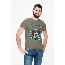 D&B Férfi/Unisex Póló PC00100 Slash Katonai zöld-Méret 4XL férfi póló