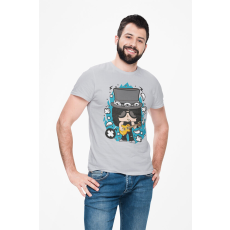  D&B Férfi/Unisex Póló PC00100 Slash Szürke-Méret M