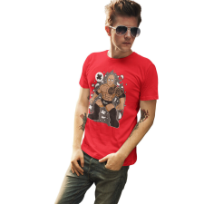 D&B Férfi/Unisex Póló PC00111 The Rock Piros-Méret XL férfi póló