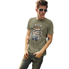  D&B Férfi/Unisex Póló PC00120 Weezer Katonai zöld-Méret L
