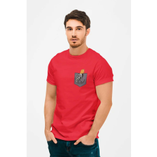  D&B Férfi/Unisex Póló PO00006 Cat Skeleton Pocket Piros-Méret 5XL