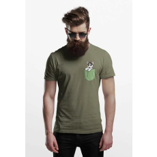  D&B Férfi/Unisex Póló PO00016 Husky Pocket Katonai zöld-Méret 3XL