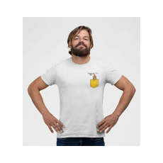  D&B Férfi/Unisex Póló PO00021 Monkey Butt Pocket Fehér-Méret XL