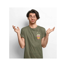  D&B Férfi/Unisex Póló PO00027 Popcorn Pocket Katonai zöld-Méret L