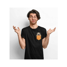 D&B Férfi/Unisex Póló PO00028 Pug Pocket Fekete-Méret M férfi póló