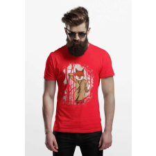 D&B Férfi/Unisex Póló ST00001 Fox Piros-Méret 4XL férfi póló