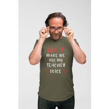 D&B Férfi/Unisex Póló ST00009 Teacher Katonai zöld -Méret 2XL férfi póló