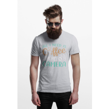 D&B Férfi/Unisex Póló ST00010 Coffee Szürke-Méret M férfi póló