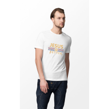 D&B Férfi/Unisex Póló ST00022 Jesus Fehér-Méret M férfi póló