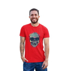  D&B Férfi/Unisex Póló ST00027 Skull Piros-Méret L
