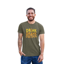 D&B Férfi/Unisex Póló ST00030 Drunk Katonai zöld -Méret 3XL férfi póló