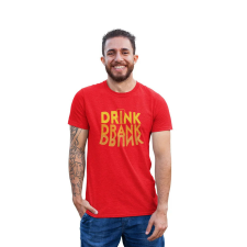 D&B Férfi/Unisex Póló ST00030 Drunk Piros-Méret XL férfi póló
