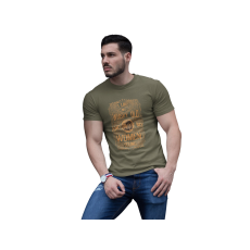  D&B Férfi/Unisex Póló ST00031 Whisky Old Katonai zöld -Méret M