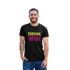 D&B Férfi/Unisex Póló ST00033 Drink Wine Fekete-Méret 5XL férfi póló