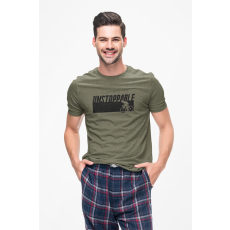  D&B Férfi/Unisex Póló ST00034 Unstoppable Katonai zöld -Méret M