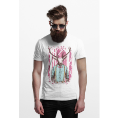  D&B Férfi/Unisex Póló ST00037 Deer Fehér-Méret L