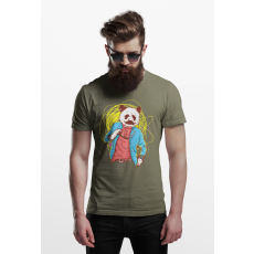  D&B Férfi/Unisex Póló ST00038 Panda Katonai zöld -Méret 5XL