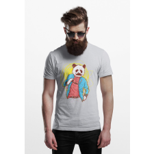 D&B Férfi/Unisex Póló ST00038 Panda Szürke-Méret S férfi póló
