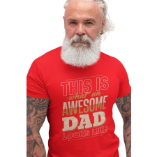 D&B Férfi/Unisex Póló ST00041 Dad Piros-Méret S férfi póló