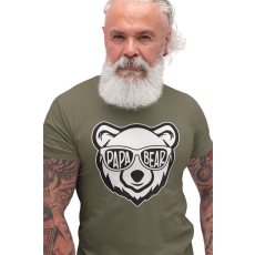  D&B Férfi/Unisex Póló ST00042 Papa Bear Katonai zöld -Méret XL